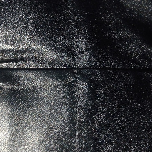 SBERTO PU LEATHER SZ LARGE PANTS SLIT ON BOTH BOTTOM OF LEGS . - Picture 2 of 5